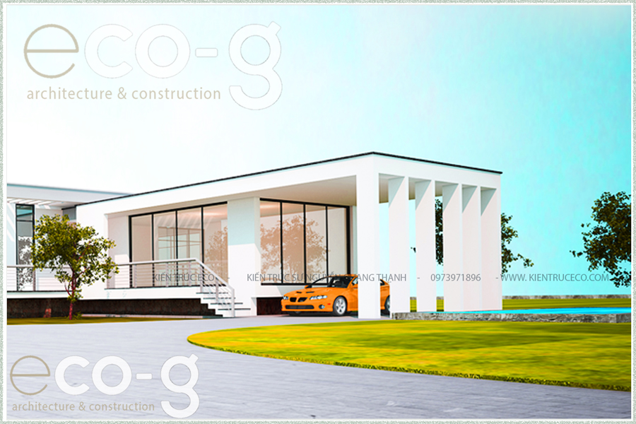 Thiết kế biệt thự vườn hiện đại 1 tầng