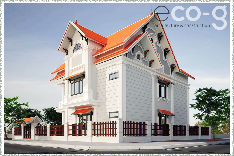 Thiết kế biệt thự mái thái 2 tầng