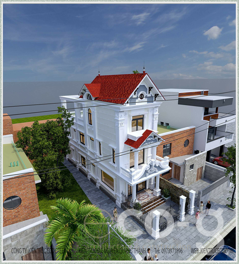 Thiết kế biệt thự tân cổ điển 3 tầng cố kính sang trọng