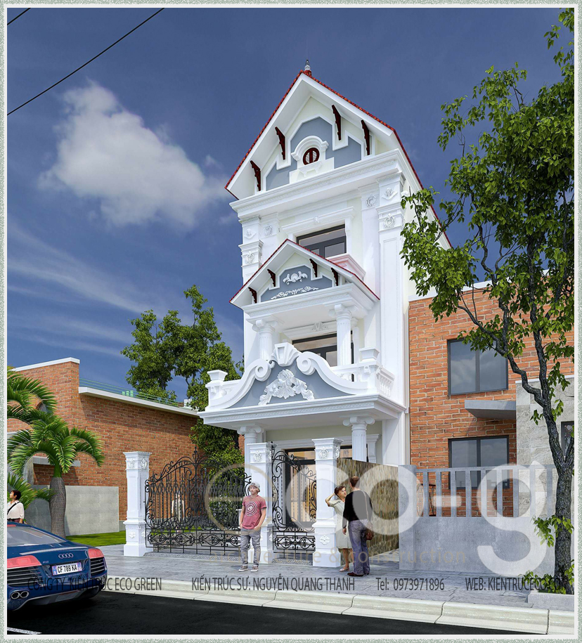 Thiết kế biệt thự tân cổ điển 3 tầng cố kính sang trọng