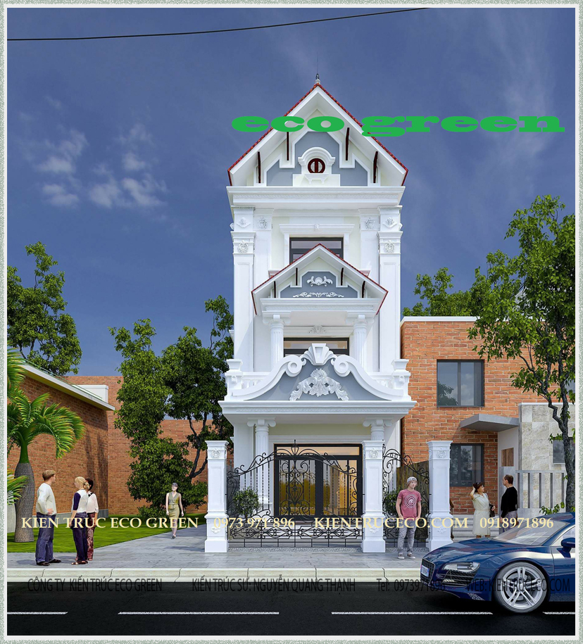 Thiết kế biệt thự tân cổ điển 3 tầng cố kính sang trọng