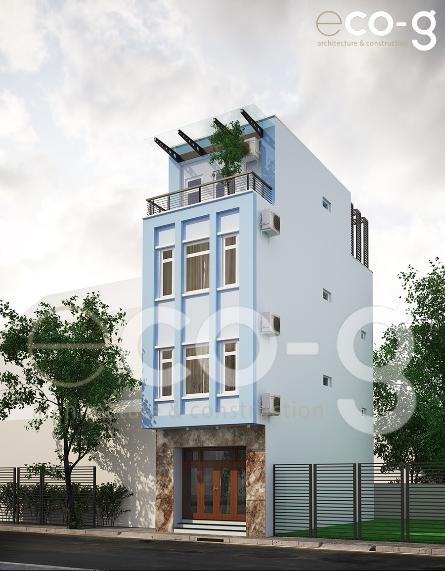 Thiết kế nhà liên kế, nhà lô 4 tầng