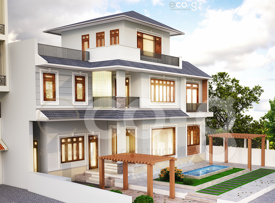 Thiết kế biệt thự, biệt thự thái nguyên, Biệt thự thành phố Thái nguyên Cô Cả