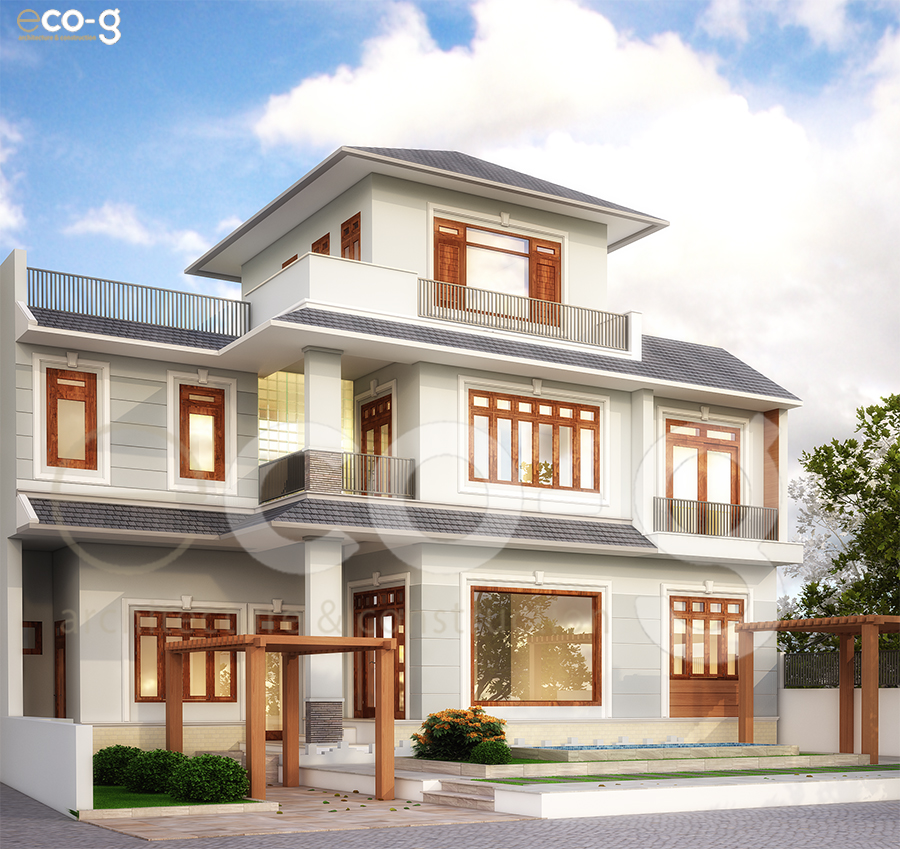 Thiết kế biệt thự, biệt thự thái nguyên, Biệt thự thành phố Thái nguyên Cô Cả