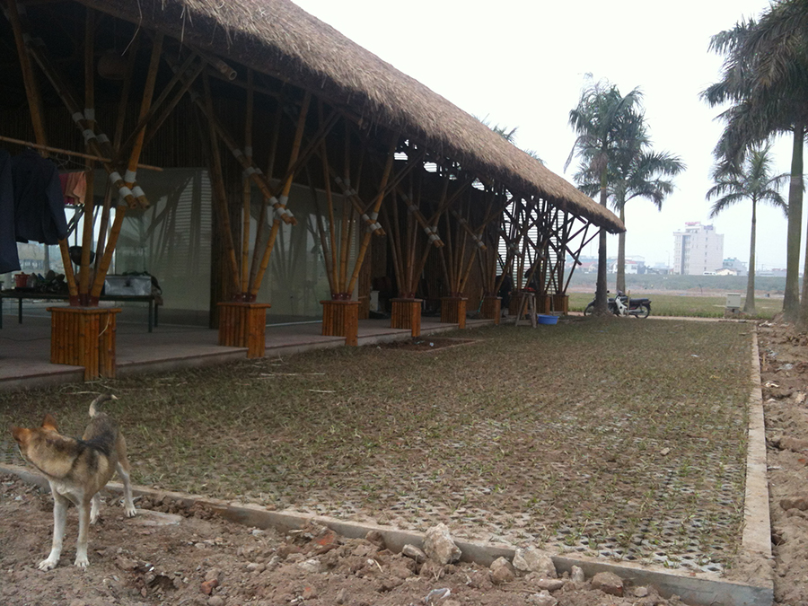 Hiện trạng công trình đang thi công Thi công nhà tre, thi cong nha tre, thiết kế công trình tre, thiết kế công trình, thiết kế kiến trúc