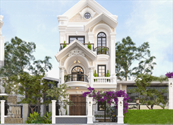 THIẾT KẾ KIẾN TRÚC BIỆT THỰ 3 TẦNG TÂN CỔ ĐIỂN MẶT TIỀN 6m X 11M Ở HƯNG YÊN