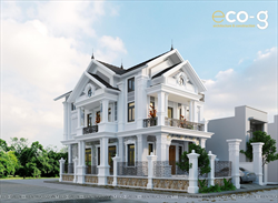 THIẾT KẾ BIỆT THỰ 2 TẦNG TÂN CỔ ĐIỂN