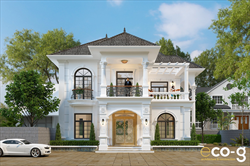 THIẾT KẾ BIỆT THỰ TÂN CỔ ĐIỂN 2 TẦNG 