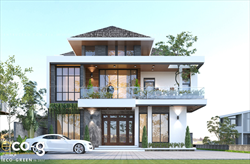 THIẾT KẾ KIẾN TRÚC BIỆT THỰ HIỆN ĐẠI 2 TẦNG CHỊ HUẾ-VĂN GIANG HƯNG YÊN